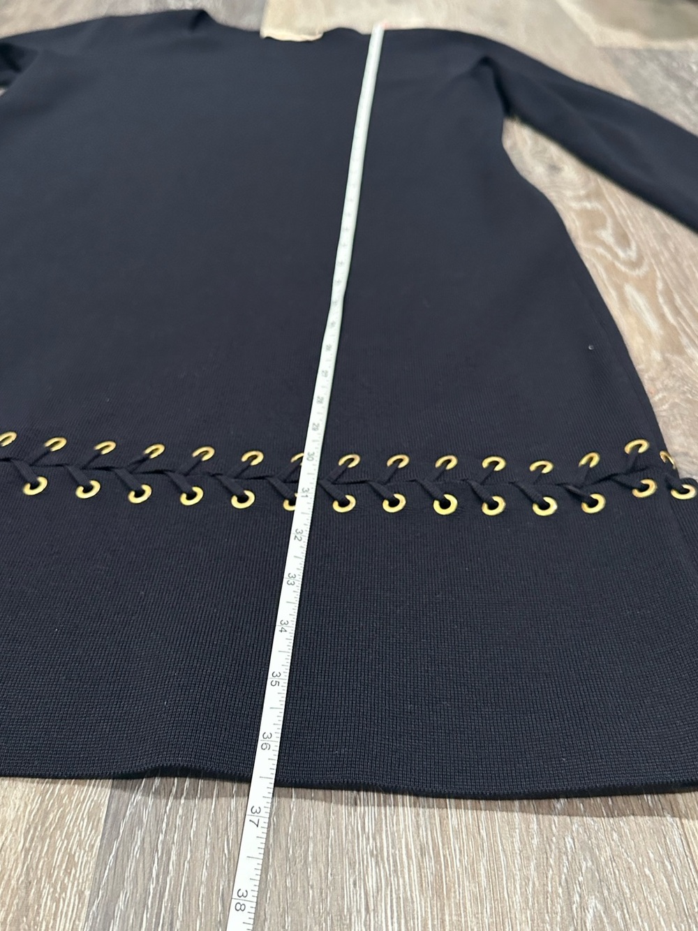 Tory Burch Harley Merino Wool Lace-Up Grommet Dress Navy Blue Small long sleeve - Picture 14 of 14